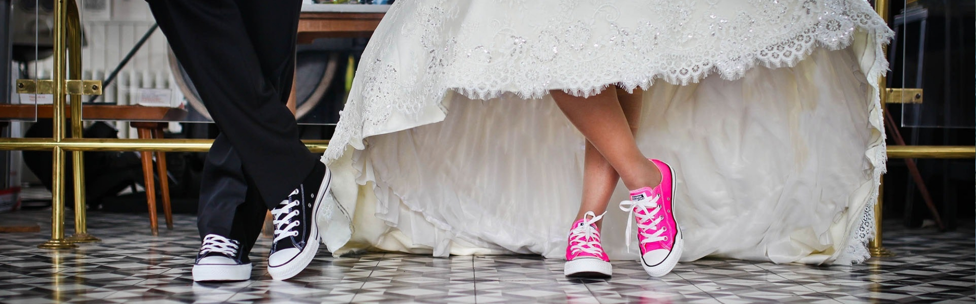 Wedding couple just married